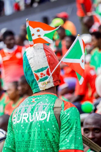 burundi patriotic fan with flags at event