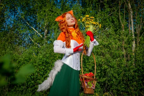 a woman holding a basket